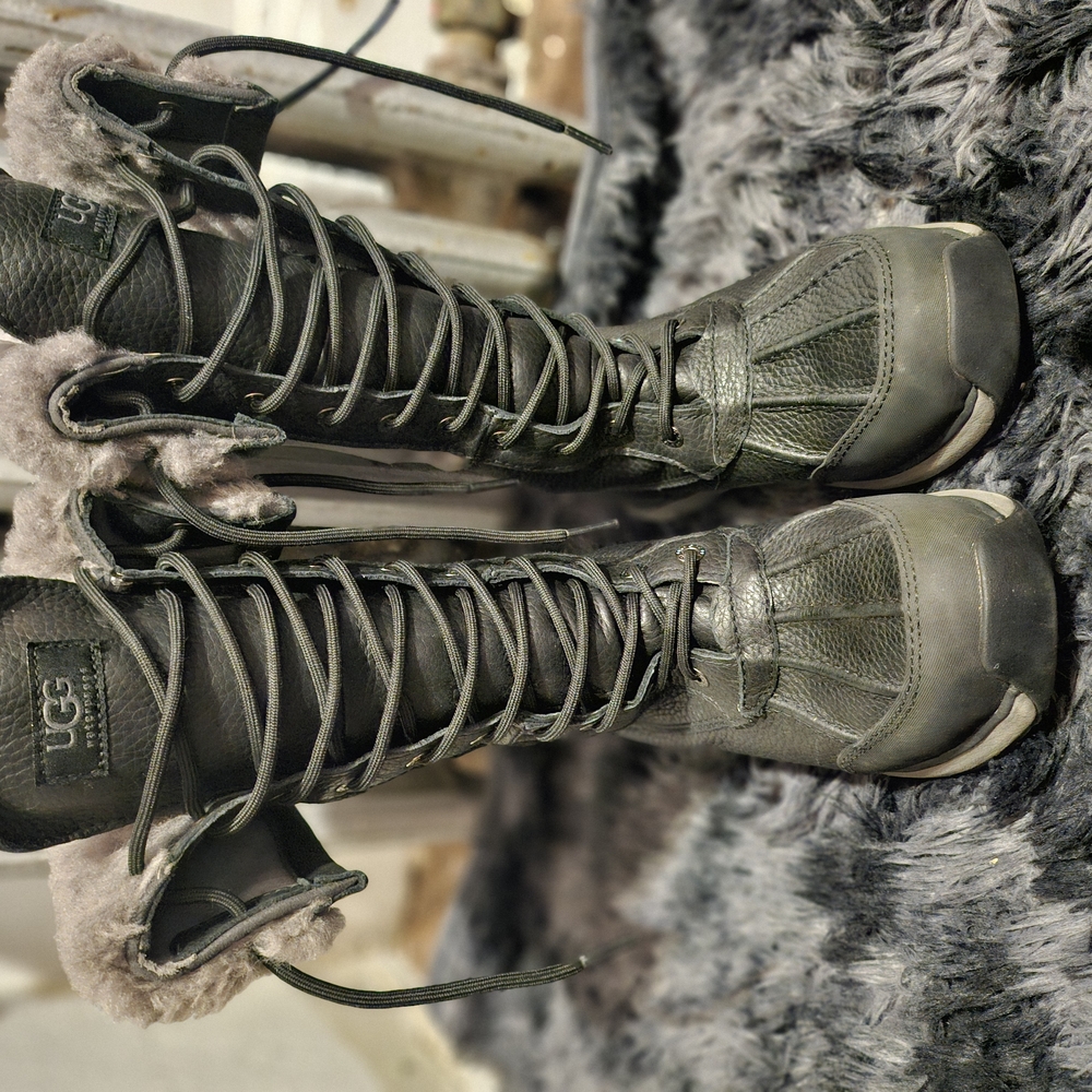 UGG Black Lace-Up Boots